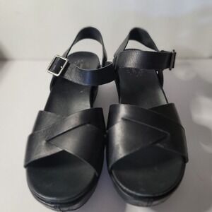 Kork-Ease Myrna 2.0 Sandal Black Leather Wmns 9M EUC Buckle Strappy